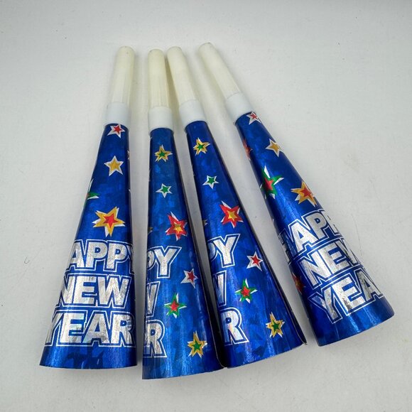 Happy New Year Party Blue Cone Hats ~ Noisemakers ~ Blowouts ~ Horns BUNDLE 56+ - Picture 3 of 7